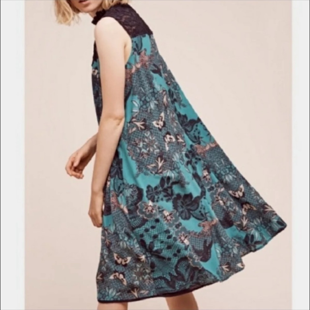 Anthropologie Maeve viscose silk blend dress